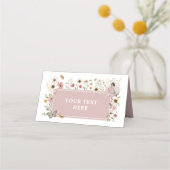 Dusty Pink Fairy Wildblume Geburtstagsnahrung Platzkarte (Vorderseite)