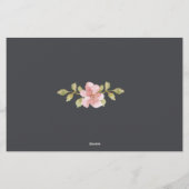 Dusty Pink Floral Advice Brunnen wünscht Hochzeit Briefpapier (Rückseite)