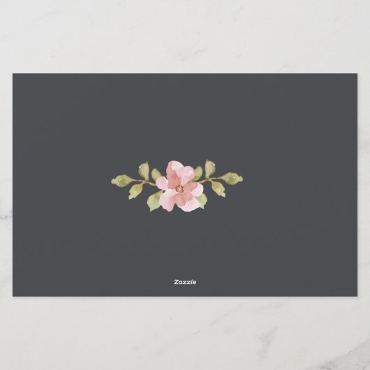 Dusty Pink Floral Advice Brunnen wünscht Hochzeit Briefpapier (Rückseite)