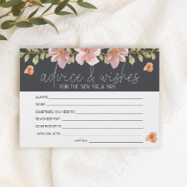 Dusty Pink Floral Advice Brunnen wünscht Hochzeit Briefpapier