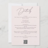 Dusty Pink Floral All in One Wedding Einladung (Rückseite)