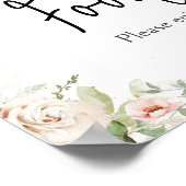Dusty Pink Floral Baby Dusche Lebensmittel Poster (Ecke)