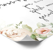 Dusty Pink Floral Baby Dusche Mama Osa Bar Poster (Ecke)