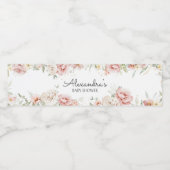 Dusty Pink Floral Baby Dusche Wasserflaschenetikett (Einzelnes Label)