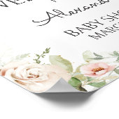 Dusty Pink Floral Baby Dusche Willkommen Poster (Ecke)