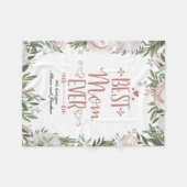 Dusty Pink Floral Beste Mama je Muttertag Fleecedecke (Vorderseite (Horizontal))