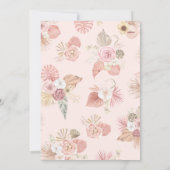 Dusty Pink Floral Boho Beach Arbor Brautparty Einladung (Rückseite)