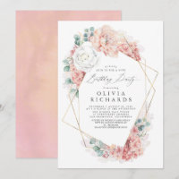 Dusty Pink Floral Botanisches Elegantes Geburtstag