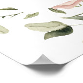 Dusty Pink Floral Bridal Bubbly Begrüßungszeichen Poster (Ecke)