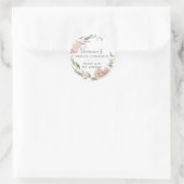Dusty Pink Floral Bridal Luncheon Vielen Dank Runder Aufkleber (Tasche)