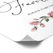 Dusty Pink Floral Bridal Shower Favors Sign Poster (Ecke)