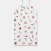 Dusty Pink Floral Bridal Shower Geschenkanhänger (Rückseite)