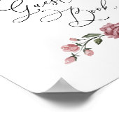  Dusty Pink Floral Bridal Shower Guest Book Poster (Ecke)