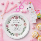 Dusty Pink Floral Bridal Shower Pappteller (Party)