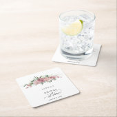 Dusty Pink Floral Bridal Shower Rechteckiger Pappuntersetzer (Vor Ort)