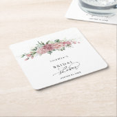 Dusty Pink Floral Bridal Shower Rechteckiger Pappuntersetzer (angewinkelt)