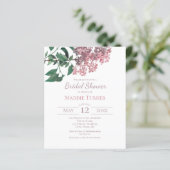 Dusty Pink Floral | Einladung zur Brautdusche (Stehend Vorderseite)