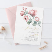 Dusty Pink Floral Elegant Es ist eine Girl Baby Du Folieneinladung