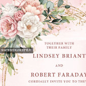 Dusty Pink Floral Eucalyptus Wedding Details Begleitkarte