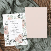 Dusty Pink Floral Eukalyptus Greenerity Wedding In Einladung