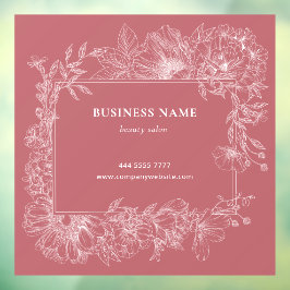Dusty Pink Floral Frame Boutique Salon Business Fensteraufkleber