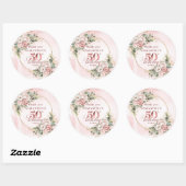 Dusty Pink Floral Greenery 50th Birthday Stickers (Blatt)