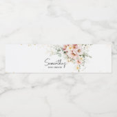 Dusty Pink Floral Greenery Baby Dusche Wasserflaschenetikett (Einzelnes Label)