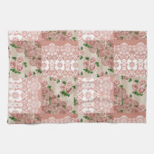 Dusty Pink Floral Patchwork Rose Handtuch (Horizontal)