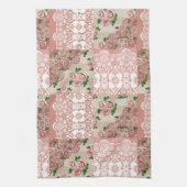 Dusty Pink Floral Patchwork Rose Handtuch (Vertikal)