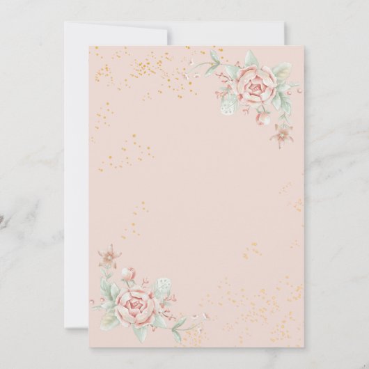 Dusty Pink Floral Peony Save the Date Hochzeit Einladung (Rückseite)