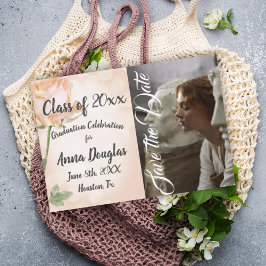 Dusty Pink, Floral Rett-the-Date-Karte Hinweiskarte