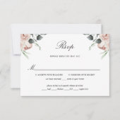 Dusty Pink Floral Rose Hochzeit RSVP Card (Vorderseite)