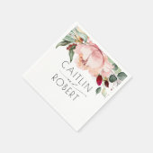 Dusty Pink Floral Rustikaler Fall Serviette (Ecke)