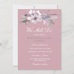 Dusty Pink Floral Vow Renewal Jubiläum Einladung