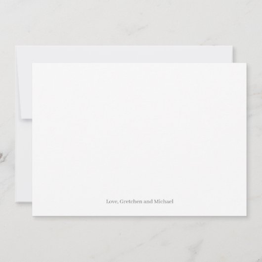 Dusty Pink Floral Watercolor Danke Karte (Rückseite)