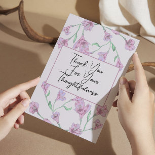 Dusty Pink Floral Watercolor Wedding Dankeskarte