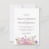 Dusty Pink Floral Watercolor Wedding Einladung (Vorderseite)