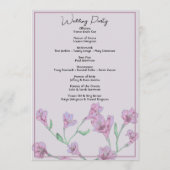 Dusty Pink Floral Watercolor Wedding Programm (Rückseite)