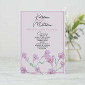 Dusty Pink Floral Watercolor Wedding Programm (Stehend Vorderseite)
