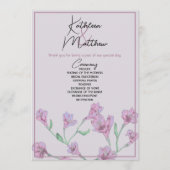 Dusty Pink Floral Watercolor Wedding Programm (Vorderseite)
