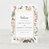 Dusty Pink Floral Wedding Booklet Programm (Vorderseite)