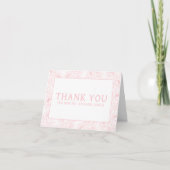 Dusty Pink Floral Wedding Dankeskarte (Vorderseite)