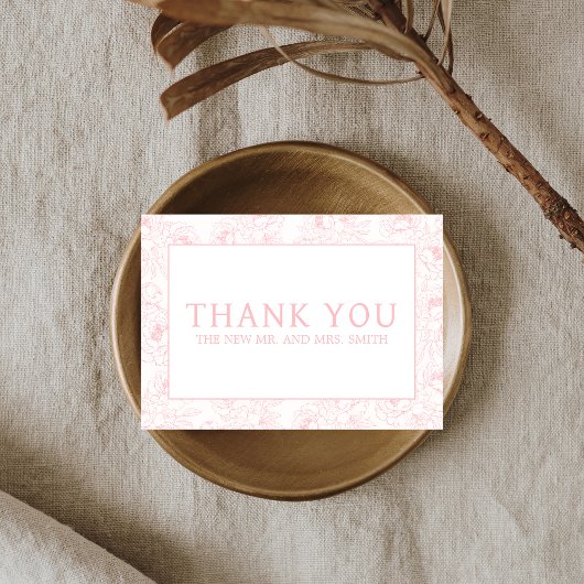 Dusty Pink Floral Wedding Dankeskarte