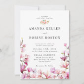 Dusty Pink Floral Wedding Einladung (Vorderseite)