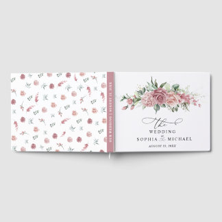 Dusty Pink Floral Wedding Gästebuch