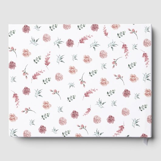 Dusty Pink Floral Wedding Gästebuch (Rückseite)