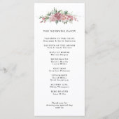 Dusty Pink Floral Wedding Program Programm (Rückseite)