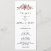 Dusty Pink Floral Wedding Program Programm (Vorderseite)