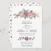 Dusty Pink Floral Wedding Rehearsal Dinner Einladung (Vorne/Hinten)