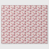 Dusty Pink Floral Wrapping Paper Geschenkpapier (Flach)